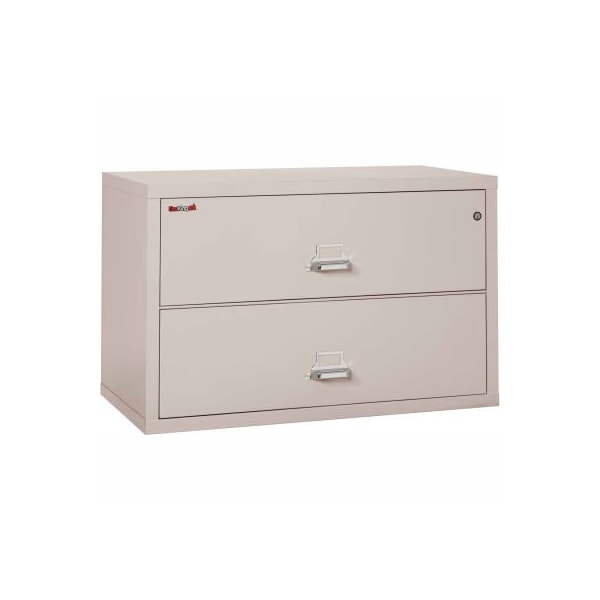 Fire King Fireking Fireproof 2 Drawer Lateral File Cabinet Letter-Legal Size 44-1/2"W x 22"D x 28"H - Lt Gray 244CPL - main